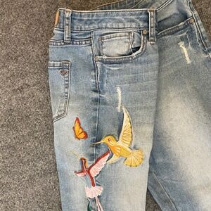 Velvet Heart Womens Mid Rise‎ Sadie Embroidered Jeans 27x26 Light Wash Denim